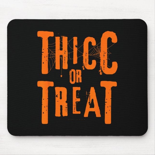 Thicc Or Treat Funny Halloween Workout Fitness Bod Mouse Pad (Front)