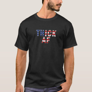 Thick Af Funny Cute Workout Fitness Gym Distressed T-Shirt