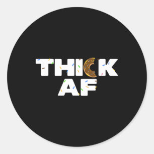 Thick Af Funny Doughnut Fitness Weightlifting Classic Round Sticker