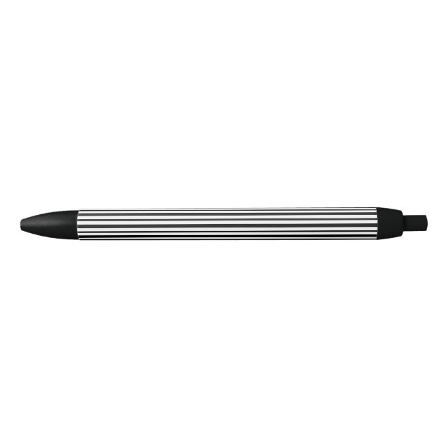 Thick and Thin Black and White Stripes Ink Pen (Front)
