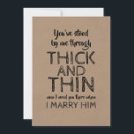 Thick and Thin Funny Bridesmaid Proposal Invitation<br><div class="desc">Funny "Maid of honour",  "Matron of honour" or "Bridesmaid" proposal cards.</div>