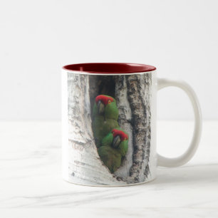 Thick-billed Parrot Mug, right-handled Two-Tone Coffee Mug