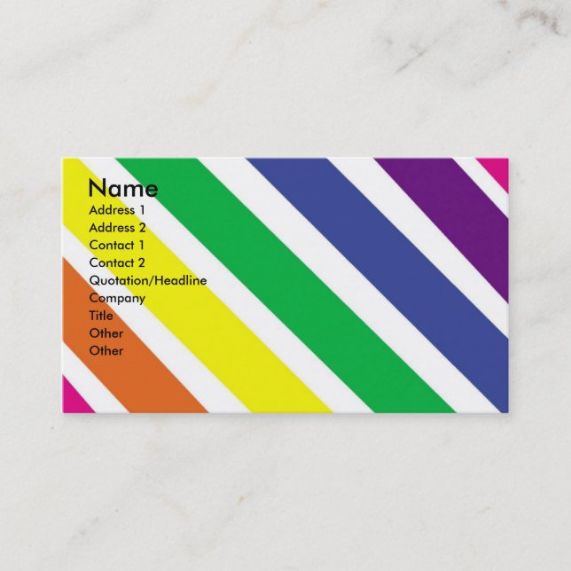 Thick Colourful Stripes Business Card (Front)