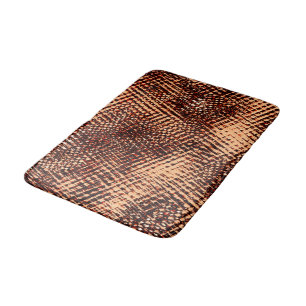 Thick criss-cross scratches in orange with shadow  bath mat