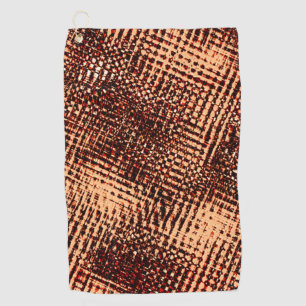 Thick criss-cross scratches in orange with shadow golf towel