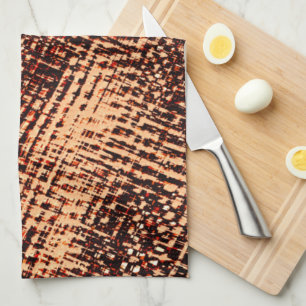 Thick criss-cross scratches in orange with shadow kitchen towel