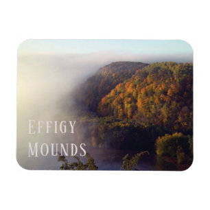 Thick Fog over Mississippi River, Effigy Mounds Magnet