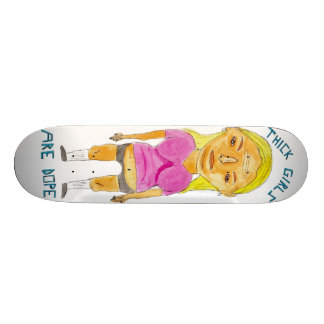 Thick GIrls White by Patrick Jilbert Skateboard