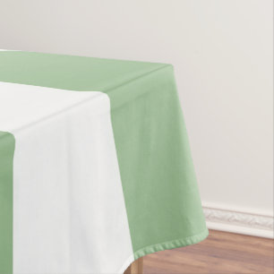 Thick Green and White Stripes Tablecloth