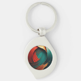 Thick Impasto Oil Painted Abstract Keychain