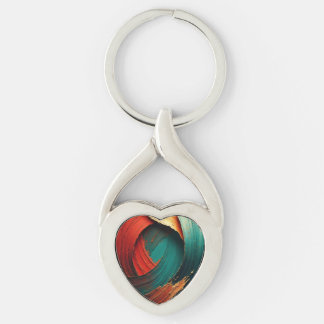 Thick Impasto Oil Painted Abstract Keychain