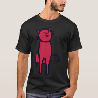 Thick Line Kitty Cat in Viva Magenta Colour of the T-Shirt