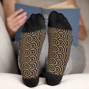 Thick Swirls tan socks
