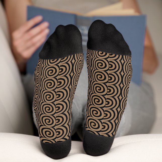 Thick Swirls tan socks (Bottom)
