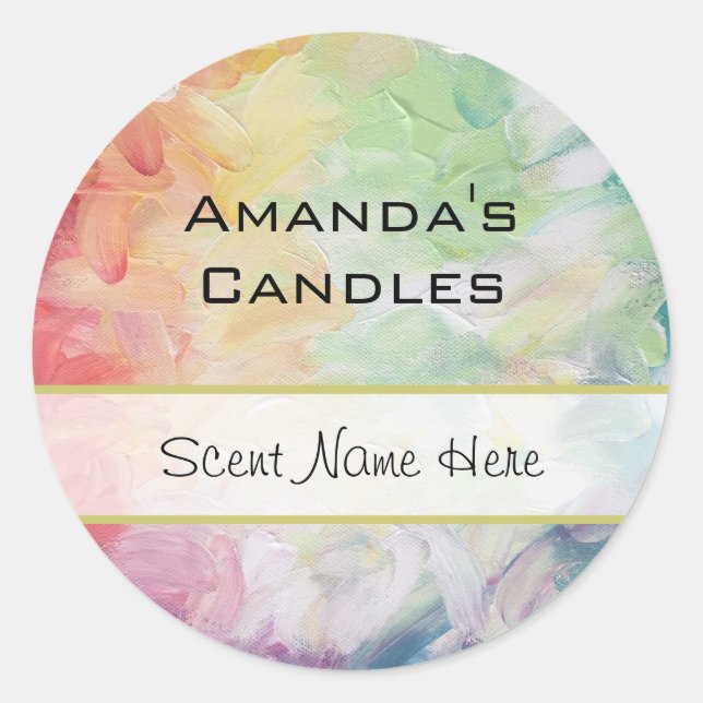 Thick Textured Abstract Paint Candle Classic Round Sticker (Front)