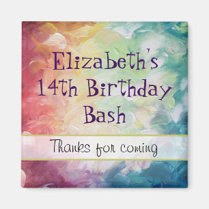 Thick Textured Abstract Paint Thank You Birthday Magnet