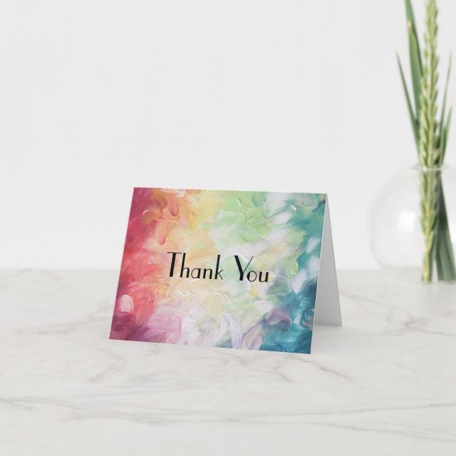 Thick Textured Abstract Paint Thank You Card (Front)