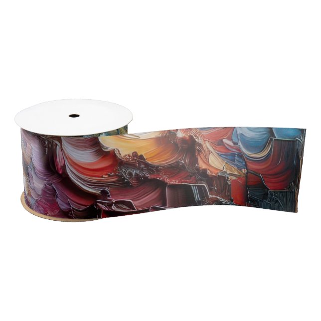 Thick Textured Paint Pattern Satin Ribbon (Spool)