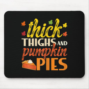 Thick Thighs And Pumpkin Pies Retro Fall Pumpkin P Mouse Pad