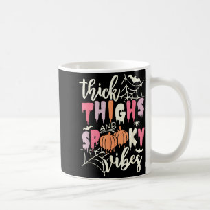 Thick Thighs And Soky Vibes Retro Groovy Halloween Coffee Mug