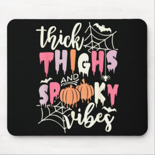 Thick Thighs And Soky Vibes Retro Groovy Halloween Mouse Pad