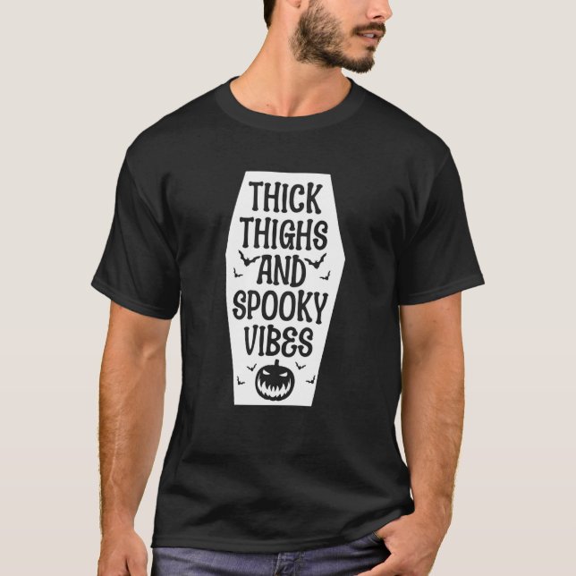 Thick Thighs And Spooky Vibes Halloween Costume Pa T-Shirt (Front)