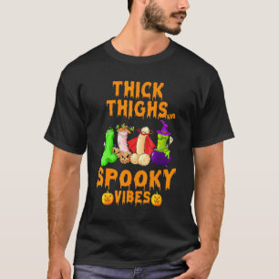 Thick Thighs And Spooky Vibes Halloween Costume T-Shirt