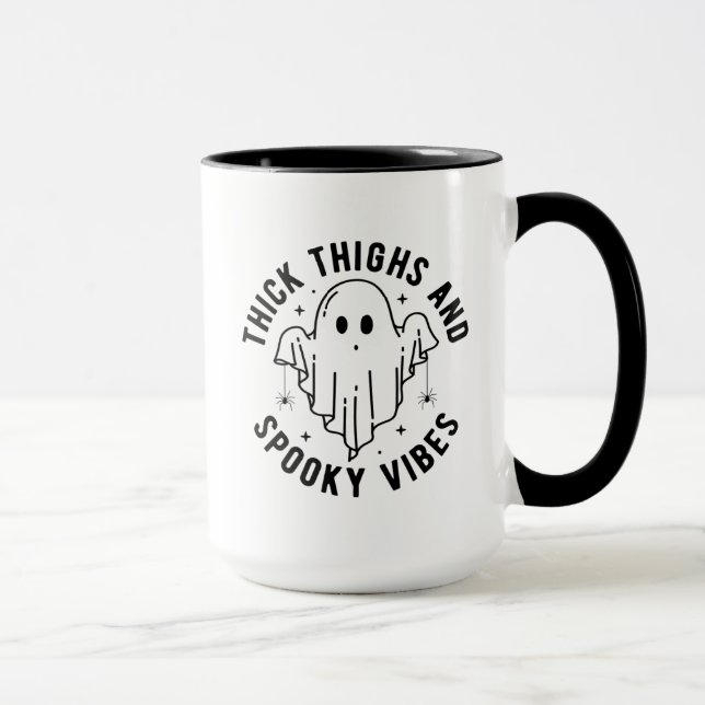 "Thick Thighs And Spooky Vibes" Mug (Right)