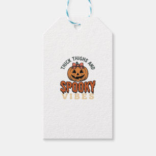 Thick Thighs And Spooky Vibes Pumpkin Halloween De Gift Tags