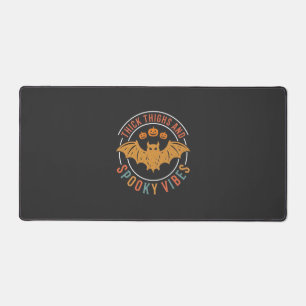 Thick Thighs Spooky Vibes Halloween Bat Design_1 Desk Mat