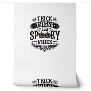 Thick Thighs Spooky Vibes Halloween Shirt Design_1 Wallpaper