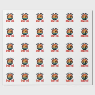 Thick Thighs Spooky Vibes Vintage Halloween Design Wrapping Paper