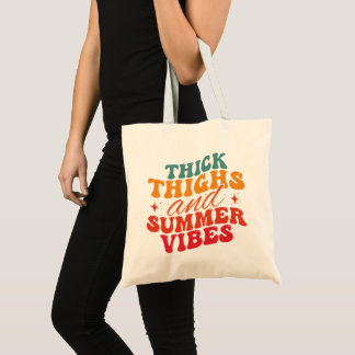 Thick Thighs & Summer Vibes Beach Grocery  Tote Bag
