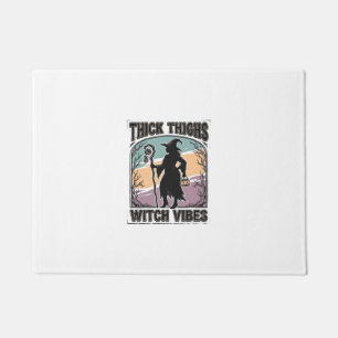Thick Thighs Witch Vibes Vintage Halloween Tee_1 Doormat