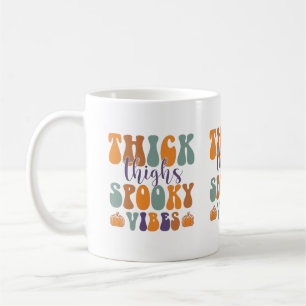 Thick Thigs Spooky Vibes-Halloween-Pumpkin-Funny Coffee Mug
