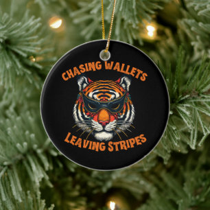 Thief tiger ceramic ornament