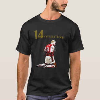 Thierry henry  14  on dark red T-Shirt
