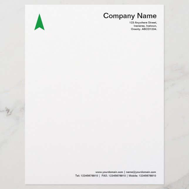 Thin Arrow - Grass Green Letterhead (Front)