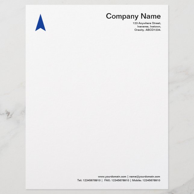 Thin Arrow - Navy Blue Letterhead (Front)