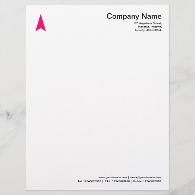 Thin Arrow - Neon Red Letterhead (Front)