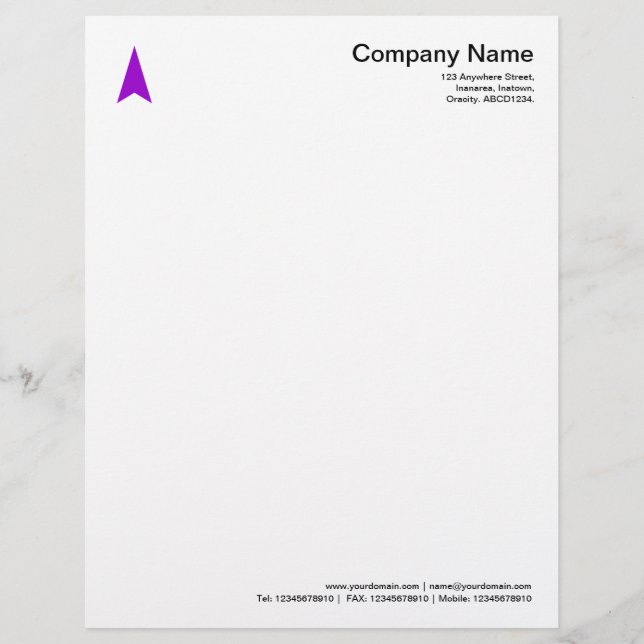 Thin Arrow - Purple Letterhead (Front)