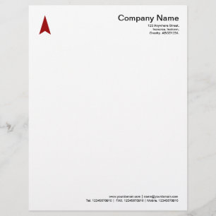 Thin Arrow - Ruby Red Letterhead