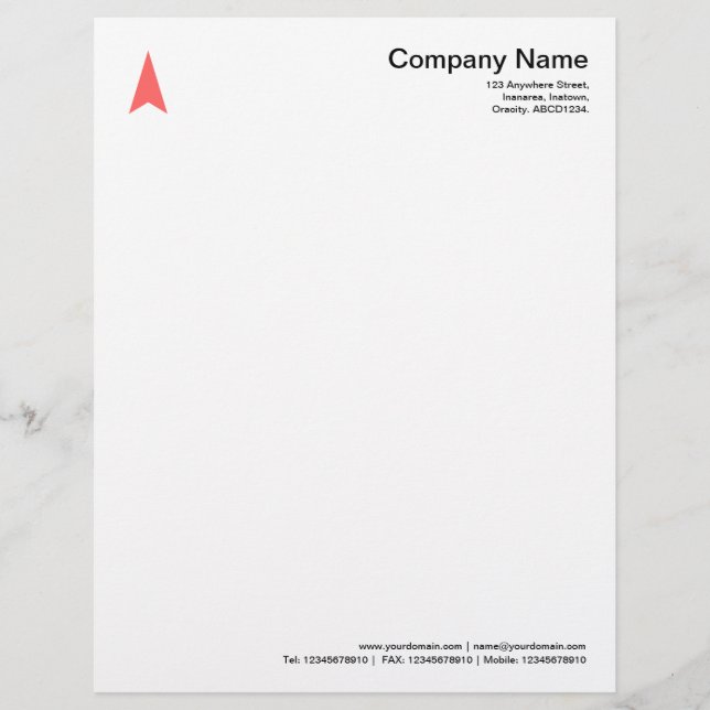 Thin Arrow - Tropical Pink Letterhead (Front)