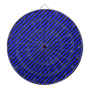 Thin Black and Blue Diagonal Stripes Dartboard