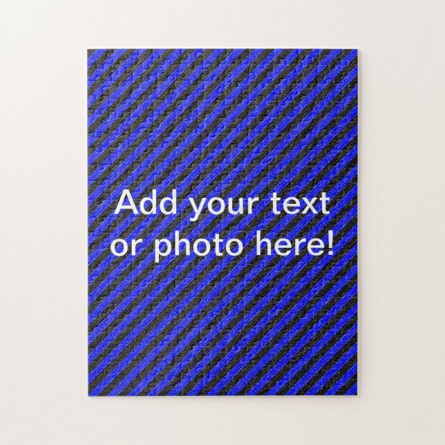 Thin Black and Blue Diagonal Stripes Jigsaw Puzzle (Vertical)