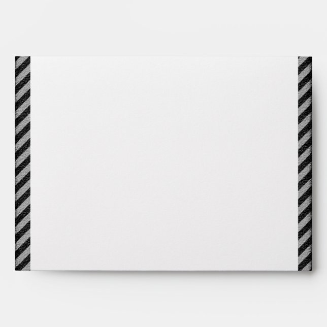 Thin Black and Grey Diagonal Stripes Envelope (Front)