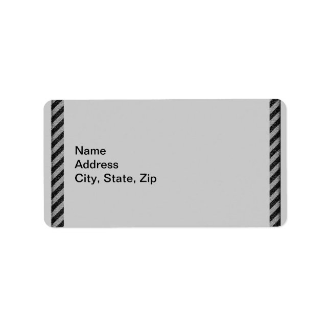 Thin Black and Grey Diagonal Stripes Label (Front)