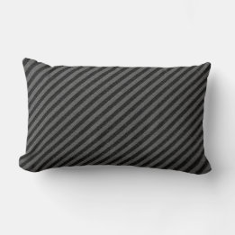 Thin Black and Grey Diagonal Stripes Lumbar Pillow
