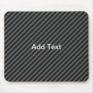 Thin Black and Grey Diagonal Stripes Mouse Pad