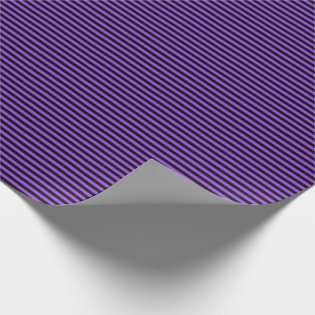 Thin Black and Purple Stripes Wrapping Paper (Corner)